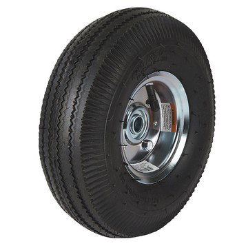 Ironton 10in. Sawtooth Pneumatic Tire, 4.10/3.50-4, 4 Bolt Holes
