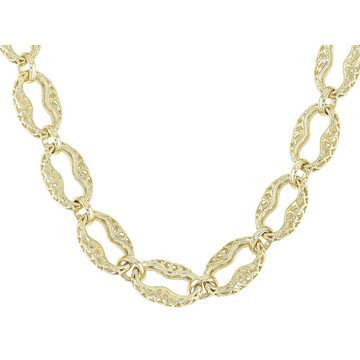 18K Yellow Gold Over Sterling Silver 8mm Turkish Mariner Chain 18\" Necklace