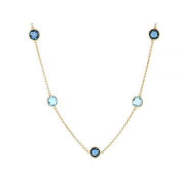 Multi Topaz 18K Yellow Gold Over Sterling Silver Necklace 7.95ctw