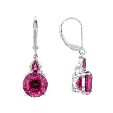 Purple Cranberry Zandrite(R) Rhodium Over Sterling Silver Dangle Earrings 9.16ctw