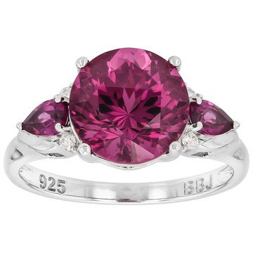 Purple Cranberry Zandrite(R) Rhodium Over Sterling Silver Ring 4.84ctw