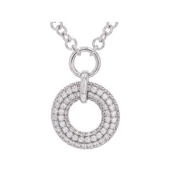 White Cubic Zirconia Rhodium Over Sterling Silver Necklace 5.73ctw