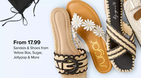 From 17.99 sandals and shoes from Yellow Box, Sugar, Jellypop and more. Shop now. Four different styles of sandals.