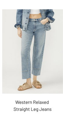 Western Relaxed Straight Leg Jeans