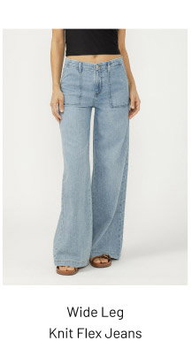 Wide Leg Knit Flex Jeans