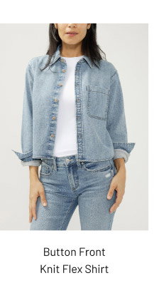 Button Front Knit Flex Shirt