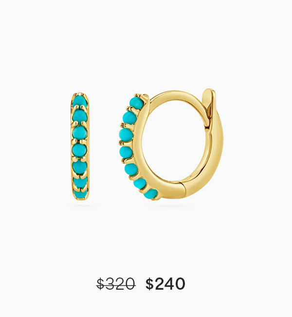 Turquoise Huggie Hoop Earrings