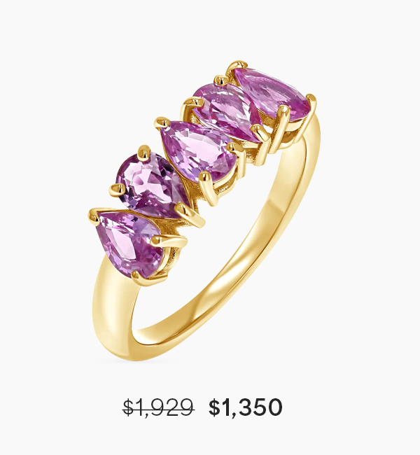 Pear Shape Pink Sapphire Half Eternity