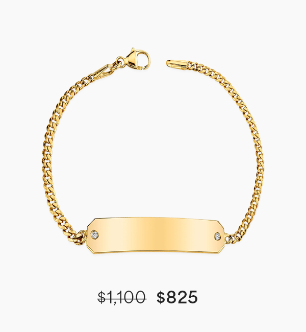 Cuban Link Diamond ID Bracelet