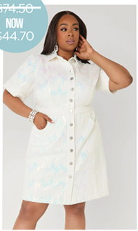 Sequined Denim Shirtdress