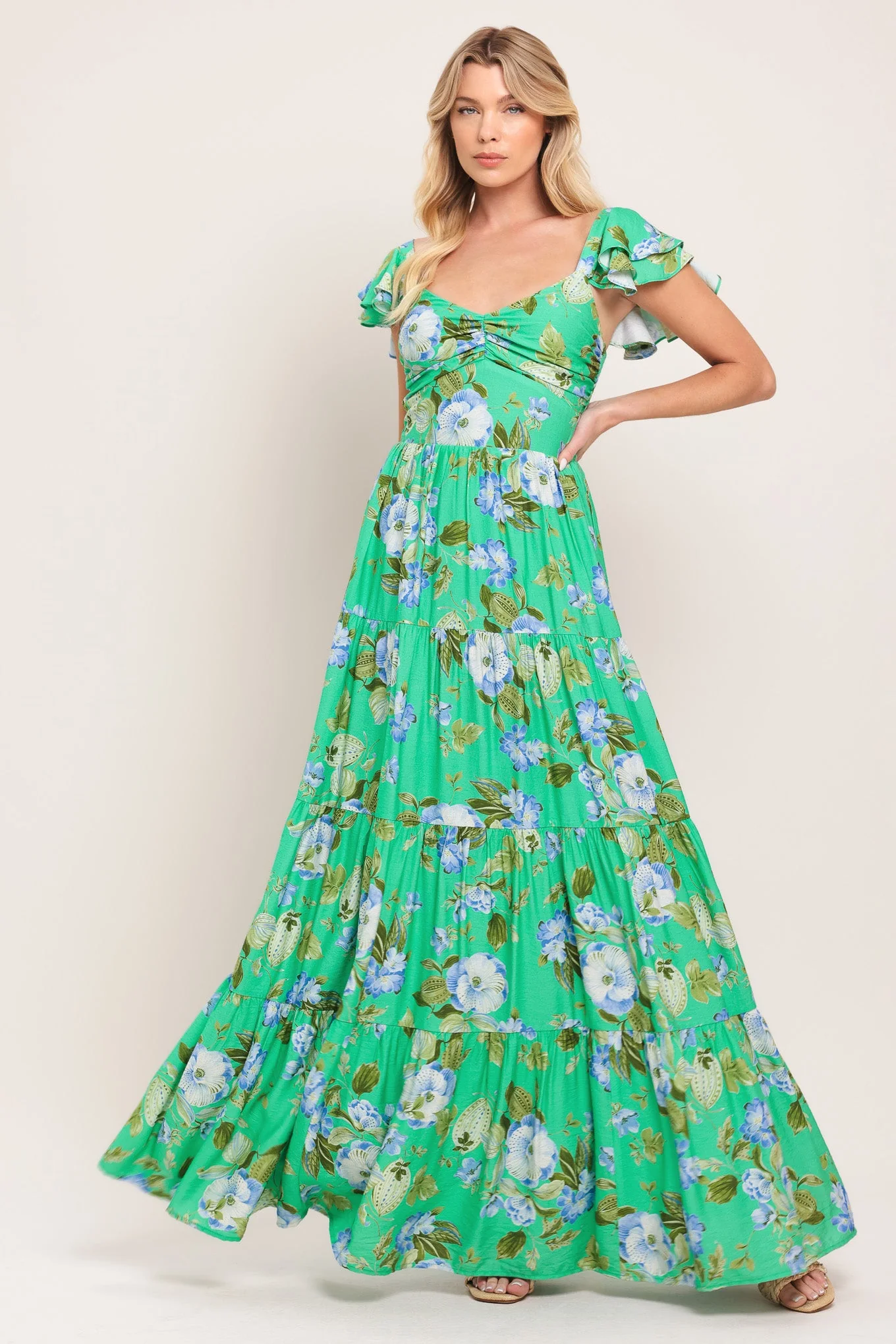 Image of Fresh Blossom Woven Maxi Dress