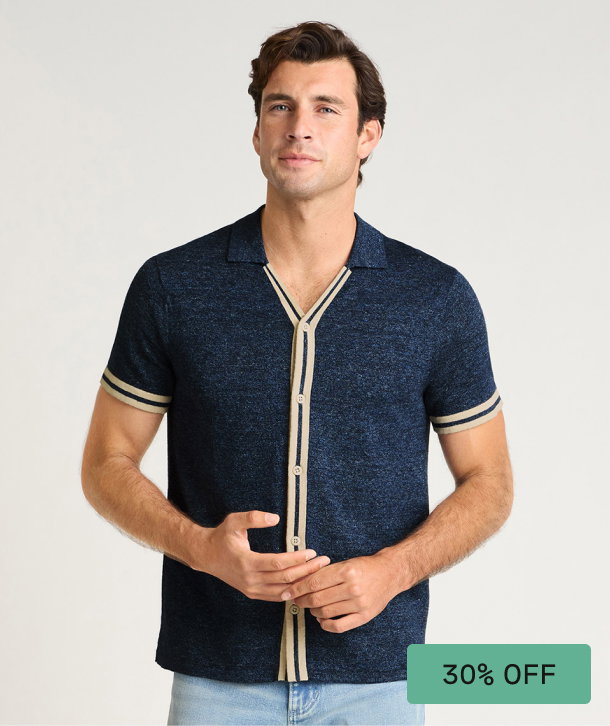 Hudson Linen Cotton Cabana Sweater Polo