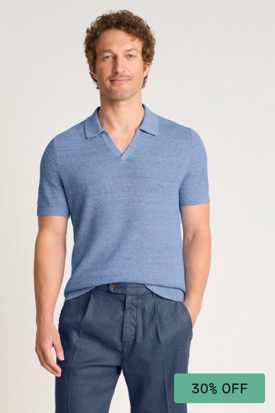 Hudson Linen Cotton Sweater Polo