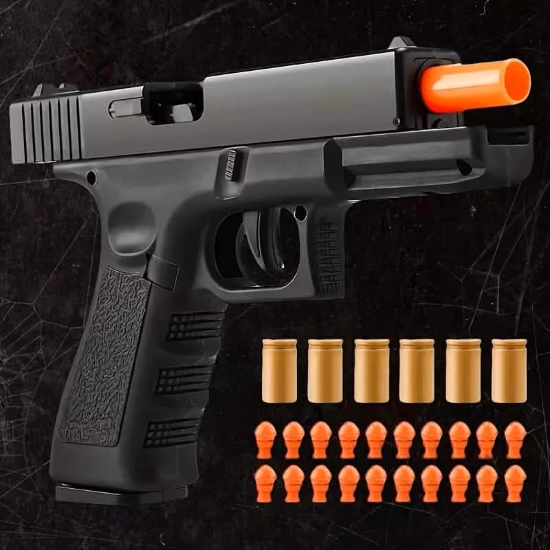 Image of Semi-Automatic Foam Bullet Toy Pistol for Kids (8+)