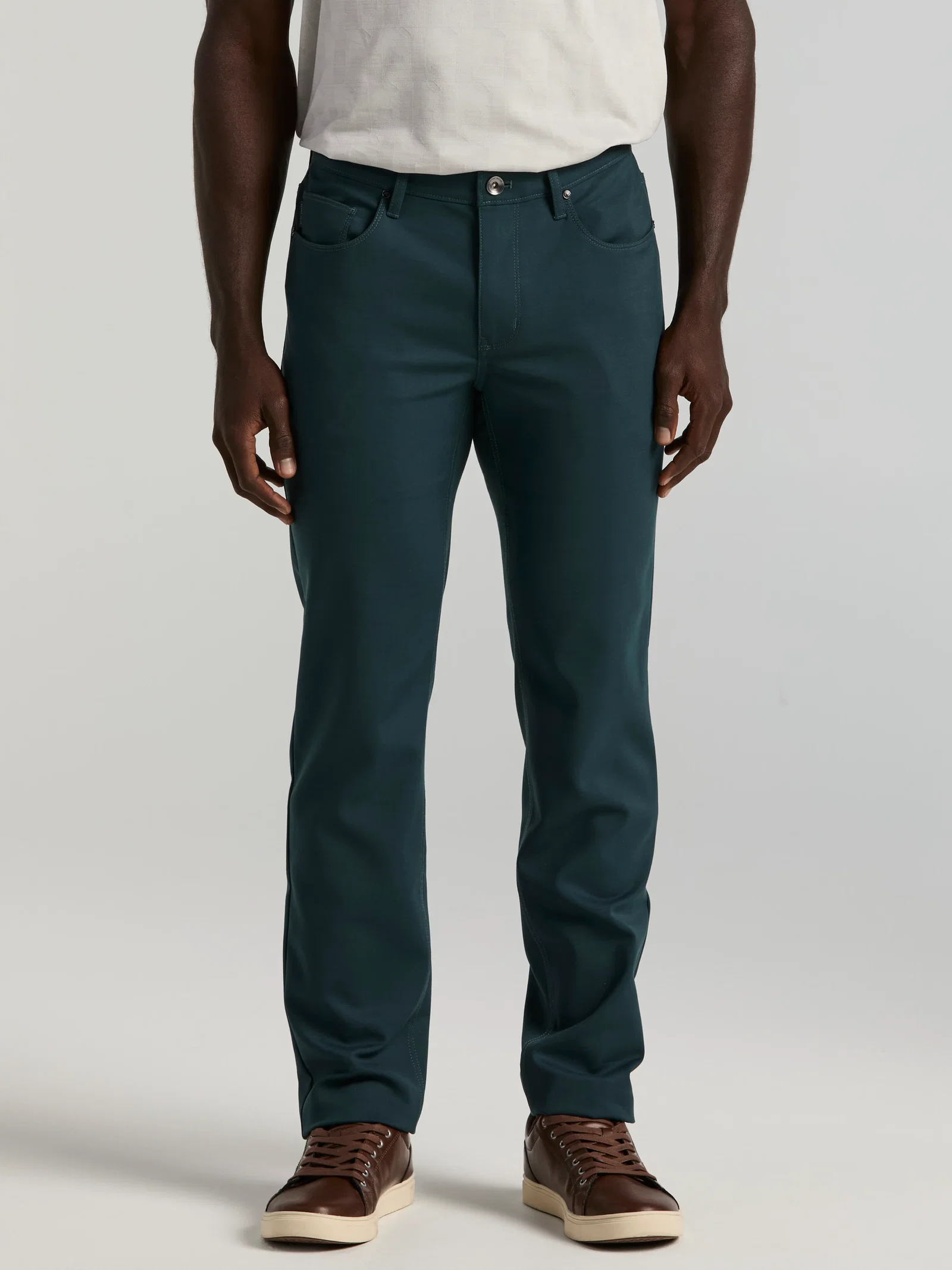 Slim Fit Double Cloth 5-Pocket Pants
