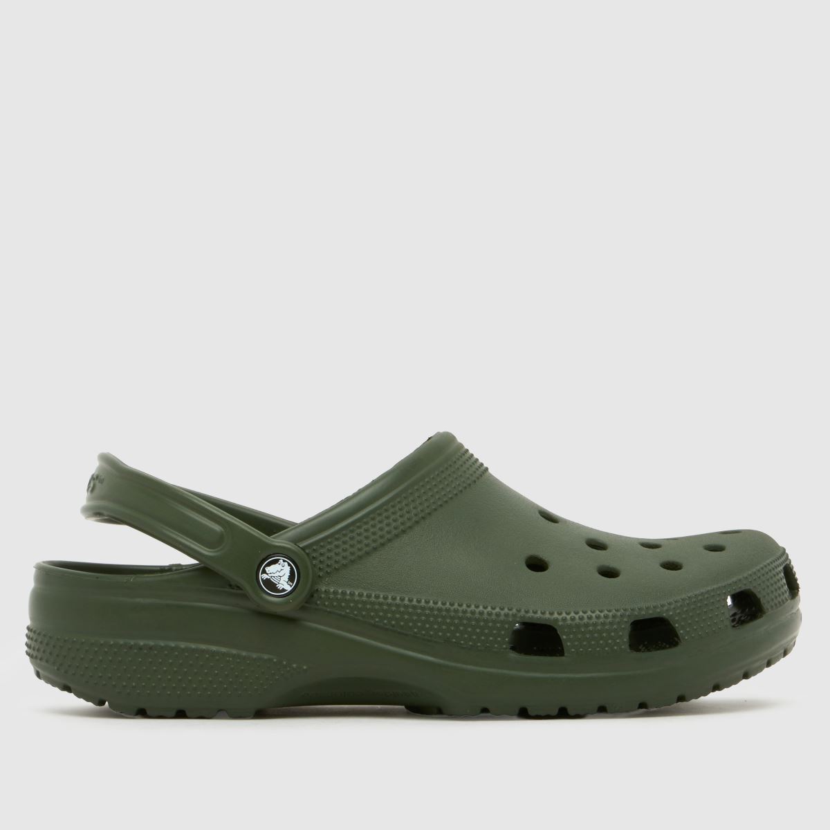 A Crocs Classic Clog in Dark Green