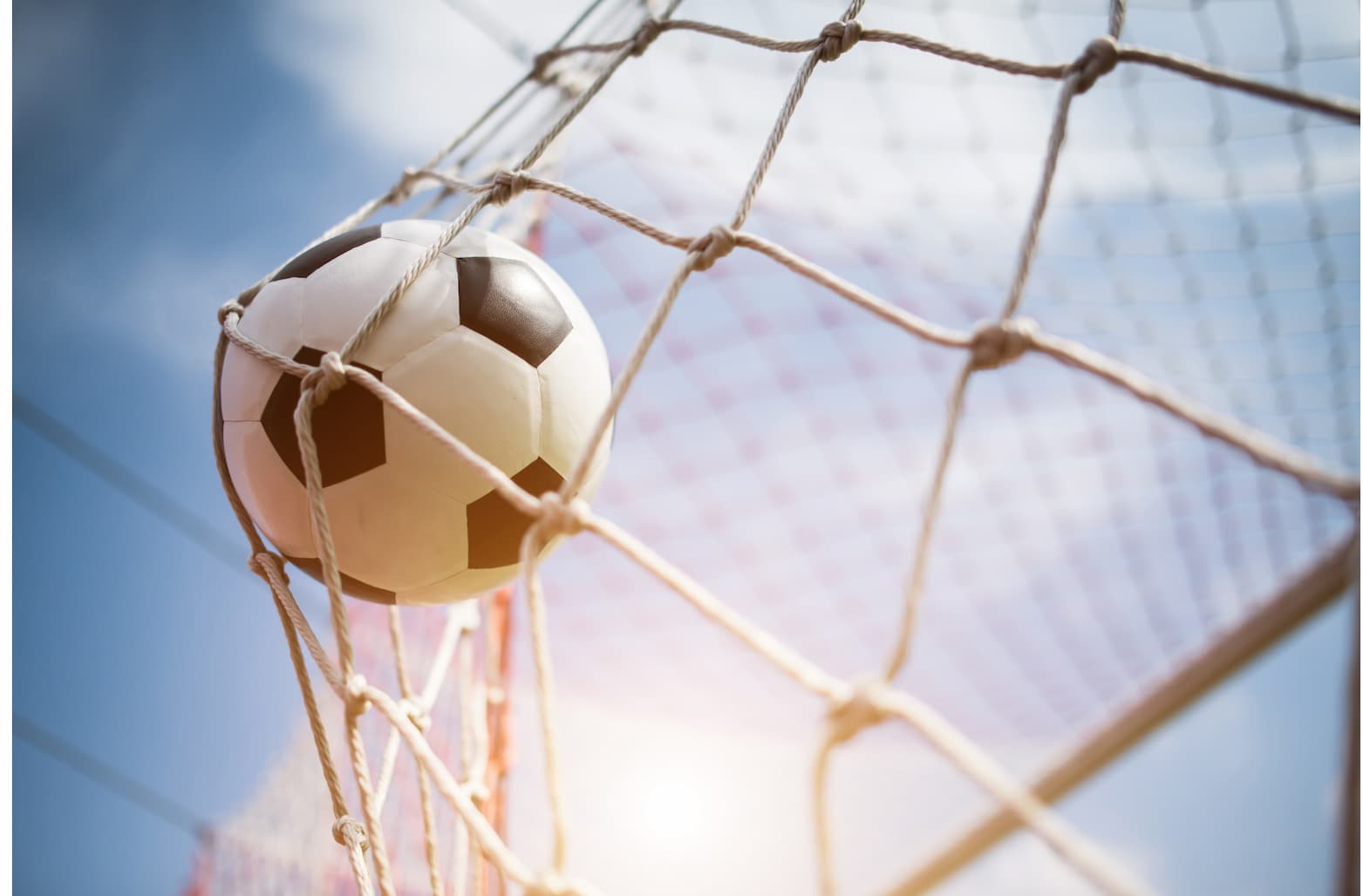 Soccer ball in the net