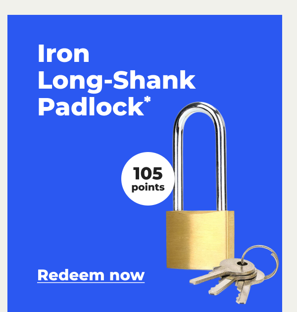 Iron Long-Shank Padlock* (105 points) - Redeem now
