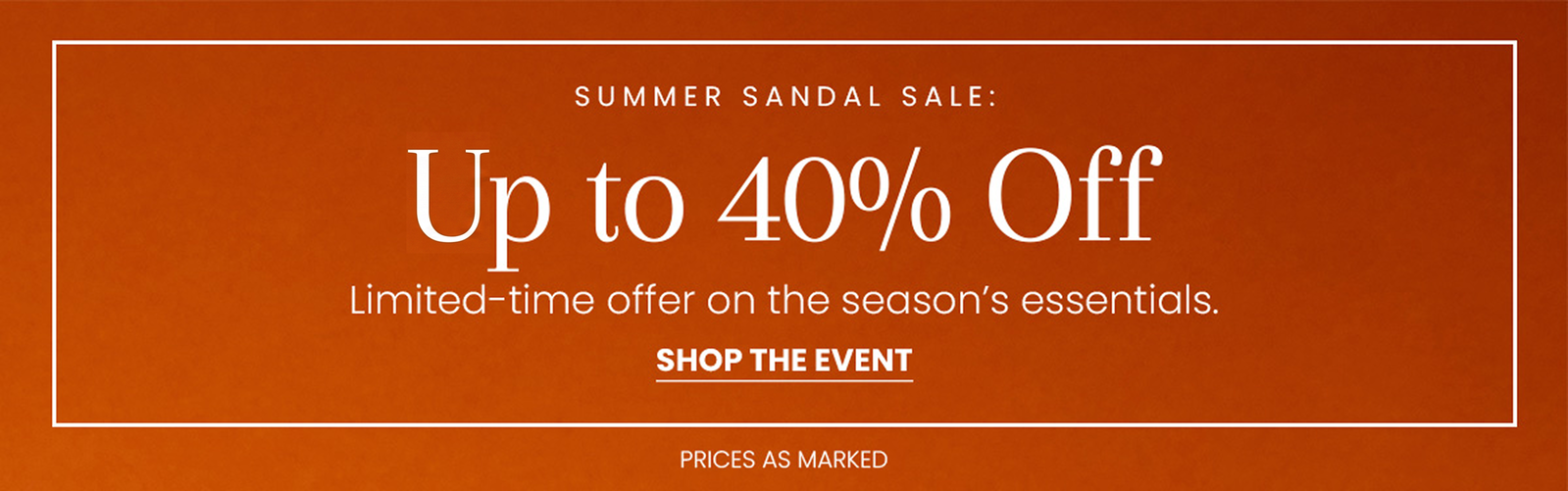 Summer Sandal Sale | Up to 40% Off [Shop the Event]