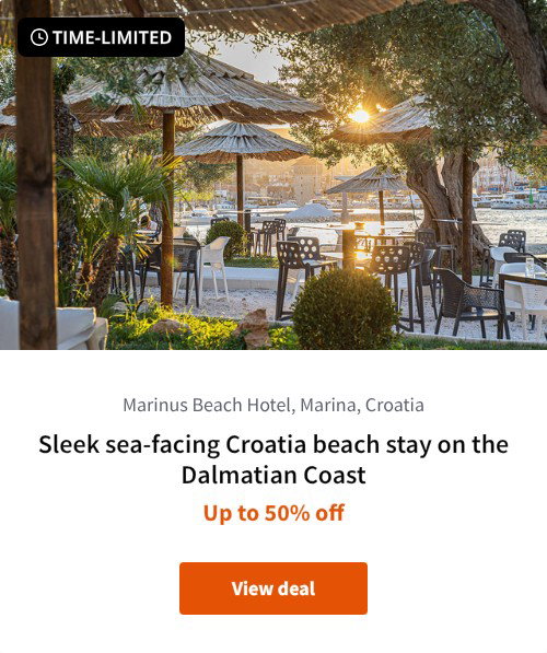 Sleek sea-facing Croatia beach stay on the Dalmatian Coast
