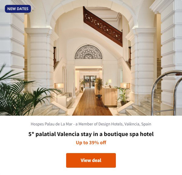 5* palatial Valencia stay in a boutique spa hotel