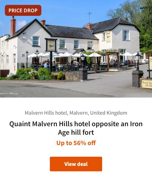 Quaint Malvern Hills hotel opposite an Iron Age hill fort