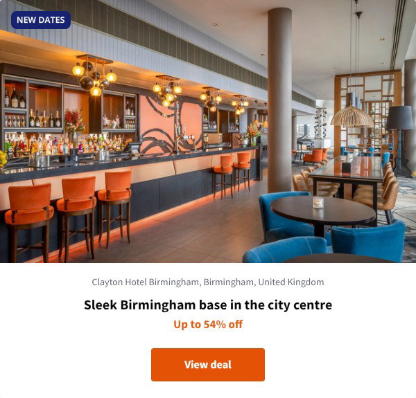 Sleek Birmingham base in the city centre