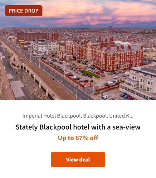 Stately Blackpool hotel with a sea-view