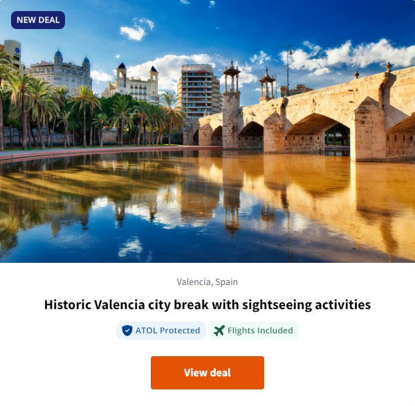 Historic Valencia city break with sightseeing activities
