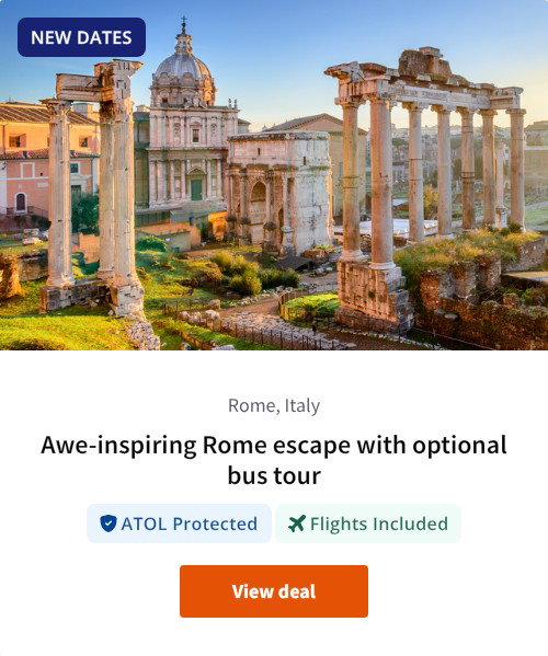 Awe-inspiring Rome escape with optional bus tour