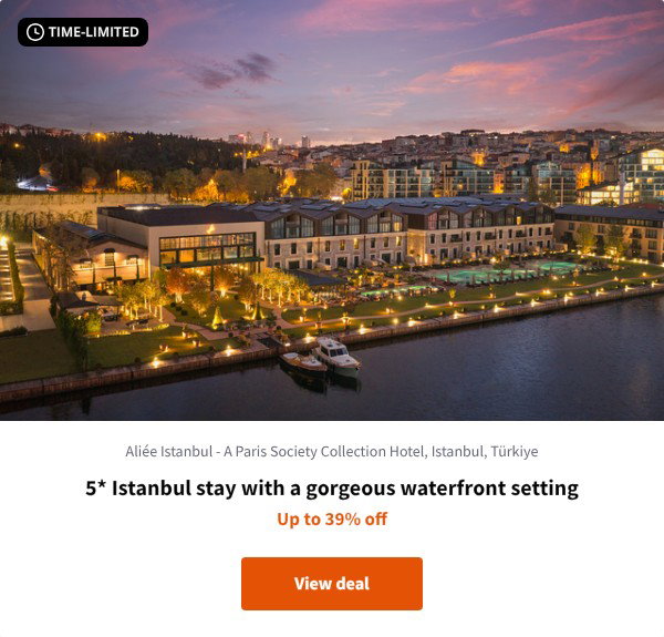 5* Istanbul stay with a gorgeous waterfront setting