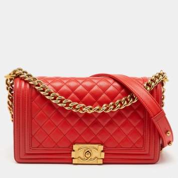 Boy Medium Orange Leather Shou