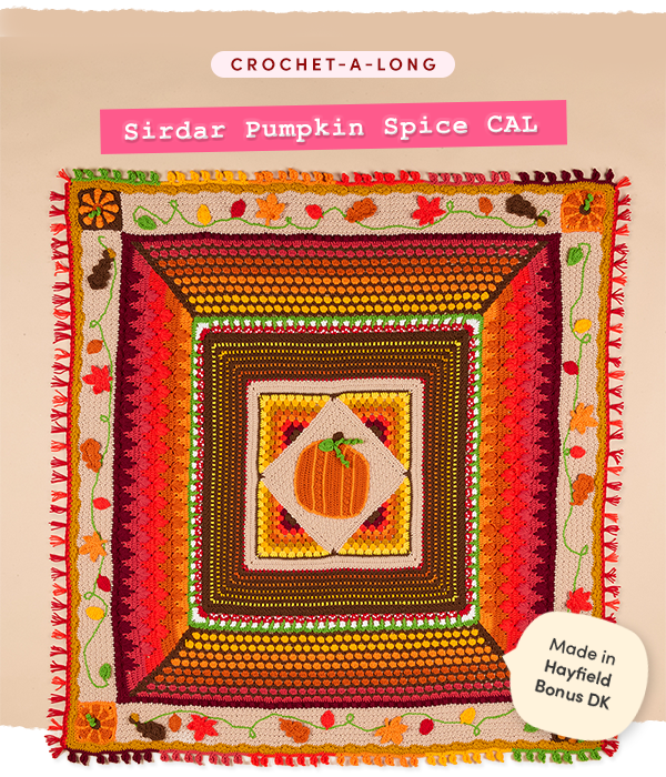 NEW Sirdar CAL |
Make the Pumpkin Spice Blanket!