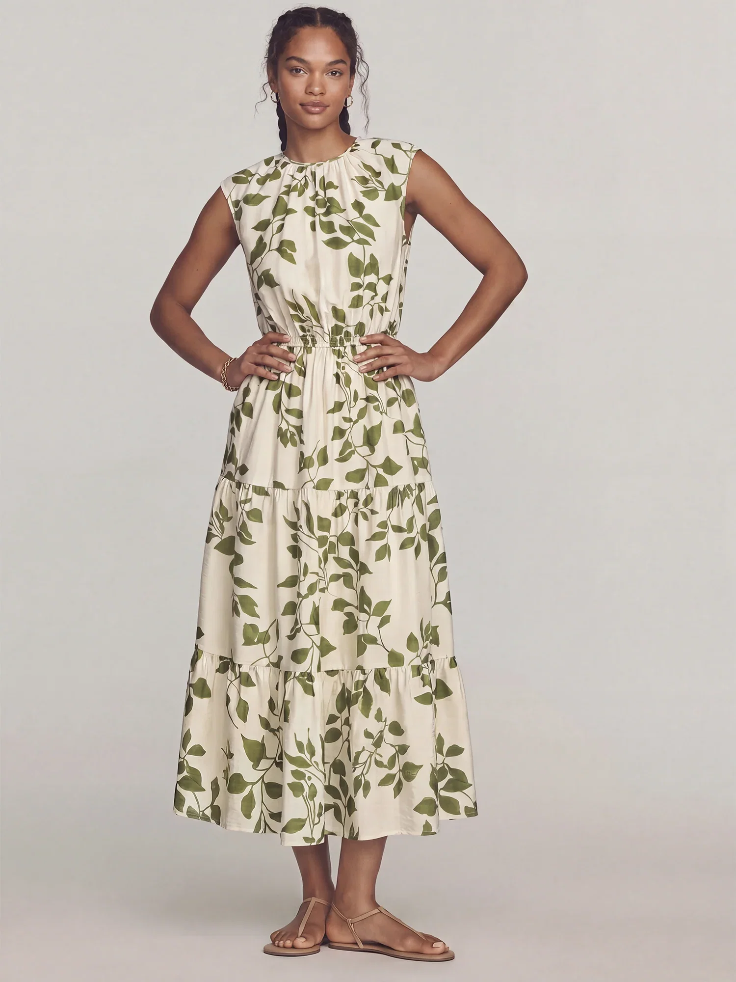 Image of Floral Tiered Midi Sun Dress