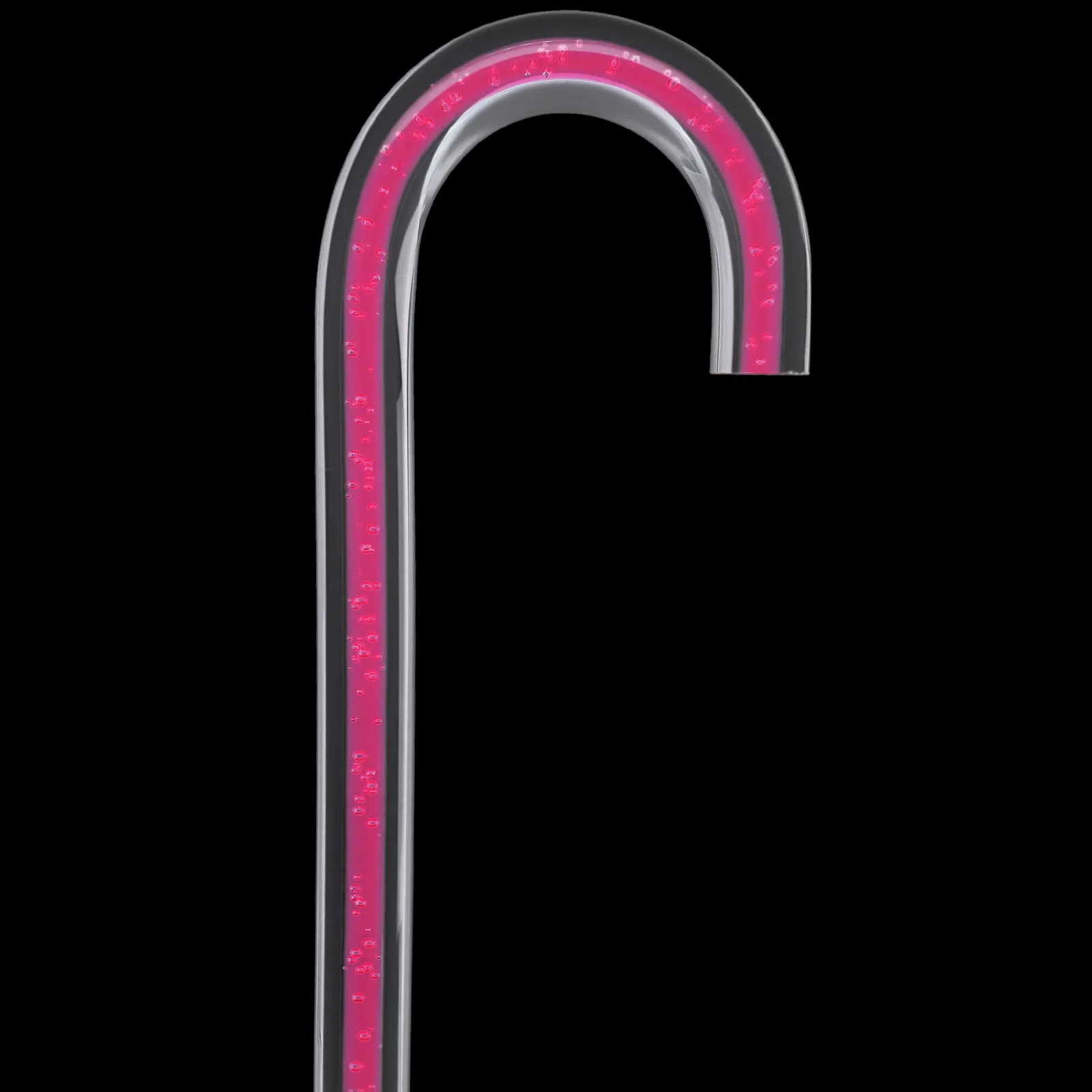 Image of Blushing Rose Streak w/ Floating Bubbles in Clear Shaft