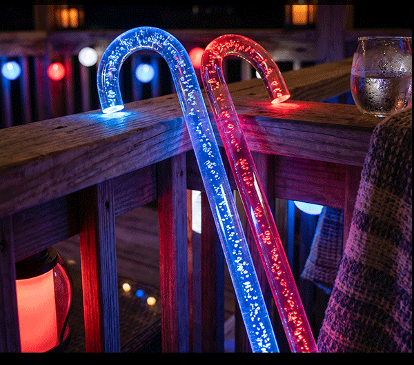 Lit up StyleStix Canes