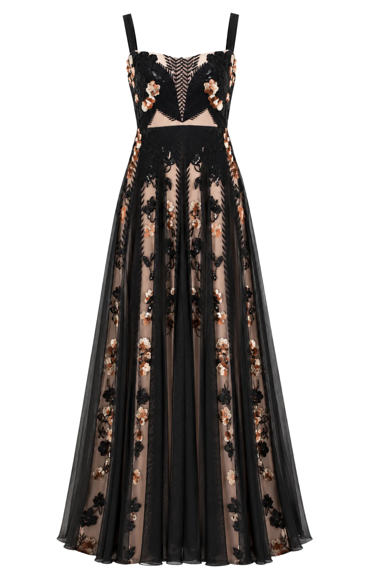 Image of Gilded Strappy Gown - Almond