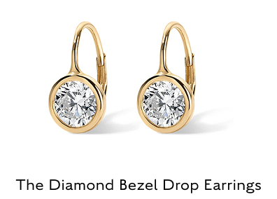 Diamond Bezel Drop Earrings
