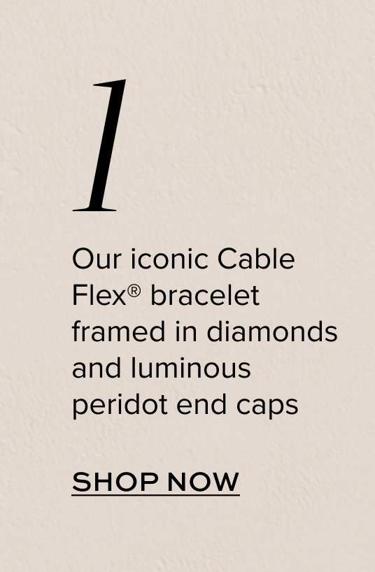 Our iconic Cable Flex® bracelet framed in diamonds and luminous