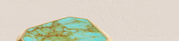 Streamline® Signet Ring18K Yellow Gold with Turquoise, 14mm