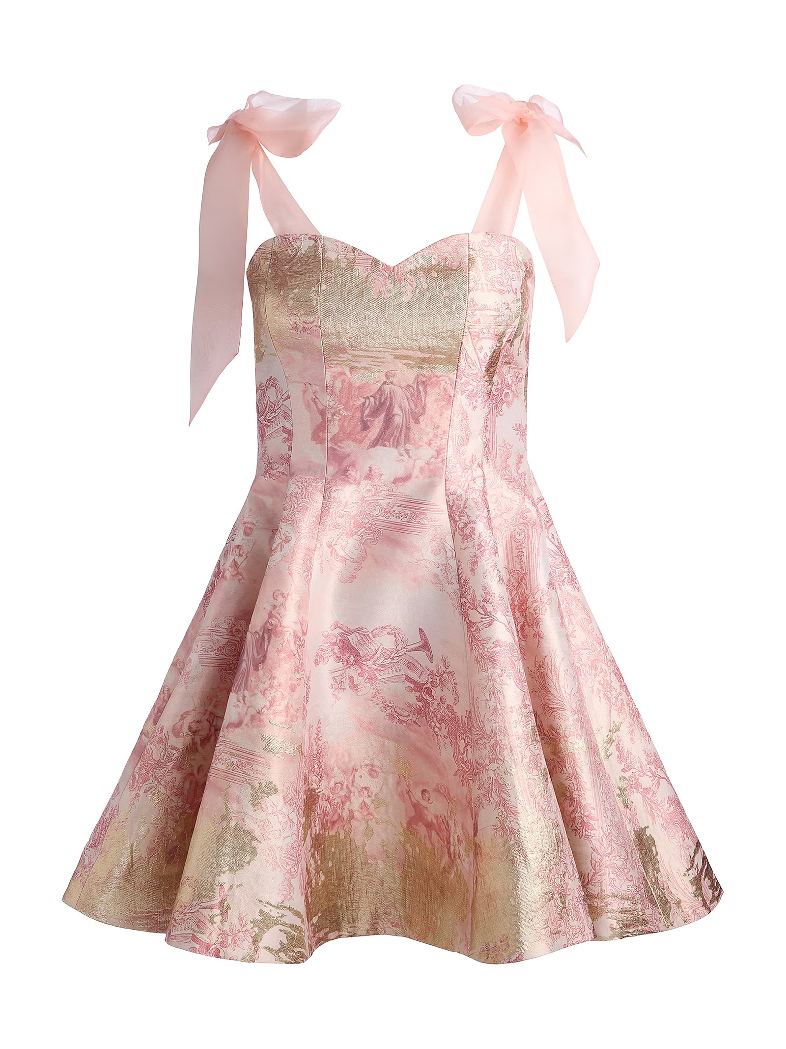 Alice + Olivia Summer Jacquard Fit-&-Flare Minidress