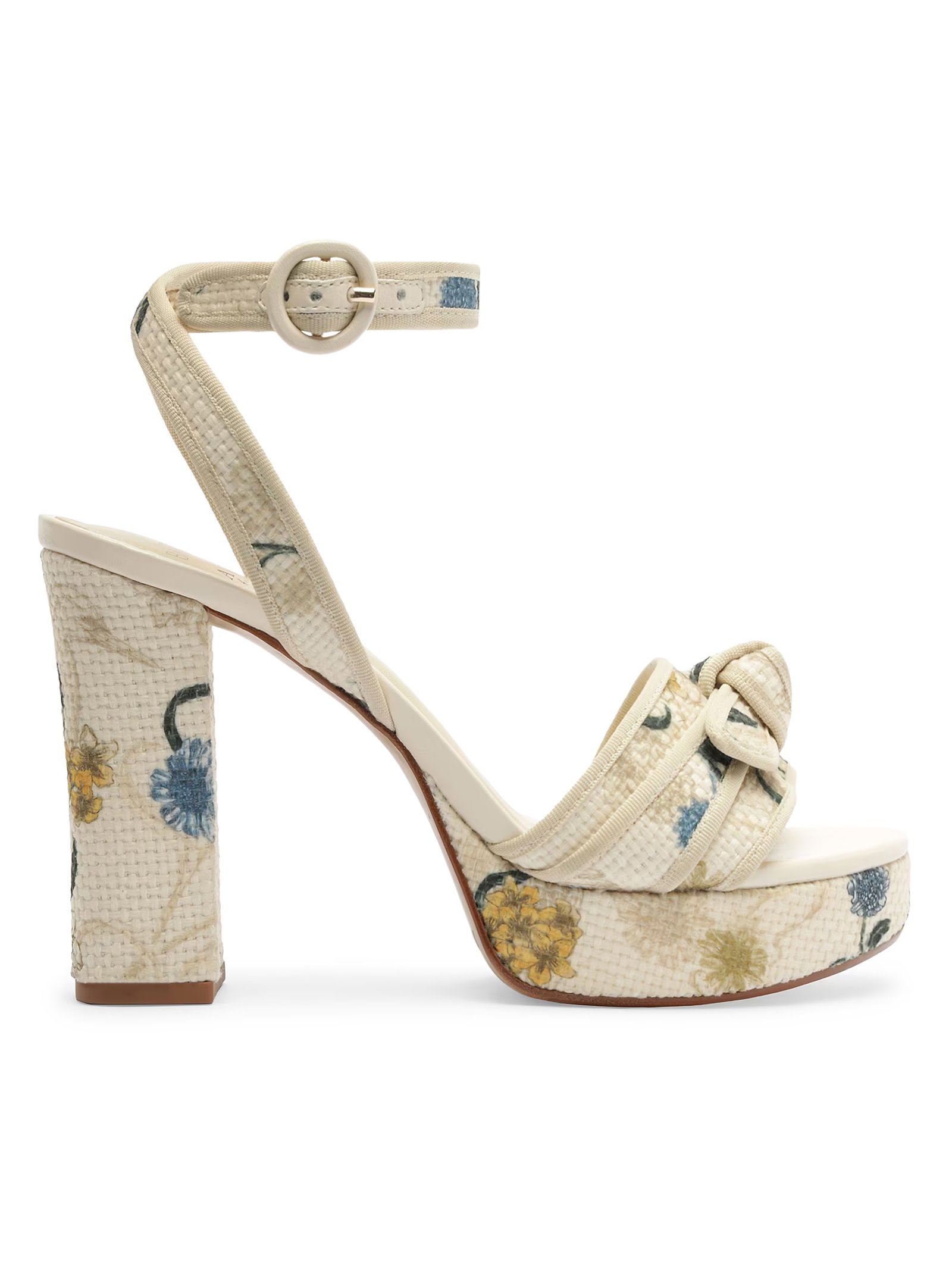 Alexandre Birman Grosgrain Raffia Platform 120MM Floral Sandals