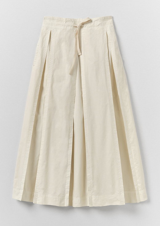 Cotton Linen Poplin Box Pleat Skirt