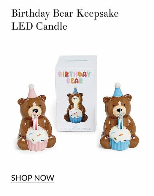 Birthday Bear Keepsake LED Candle
