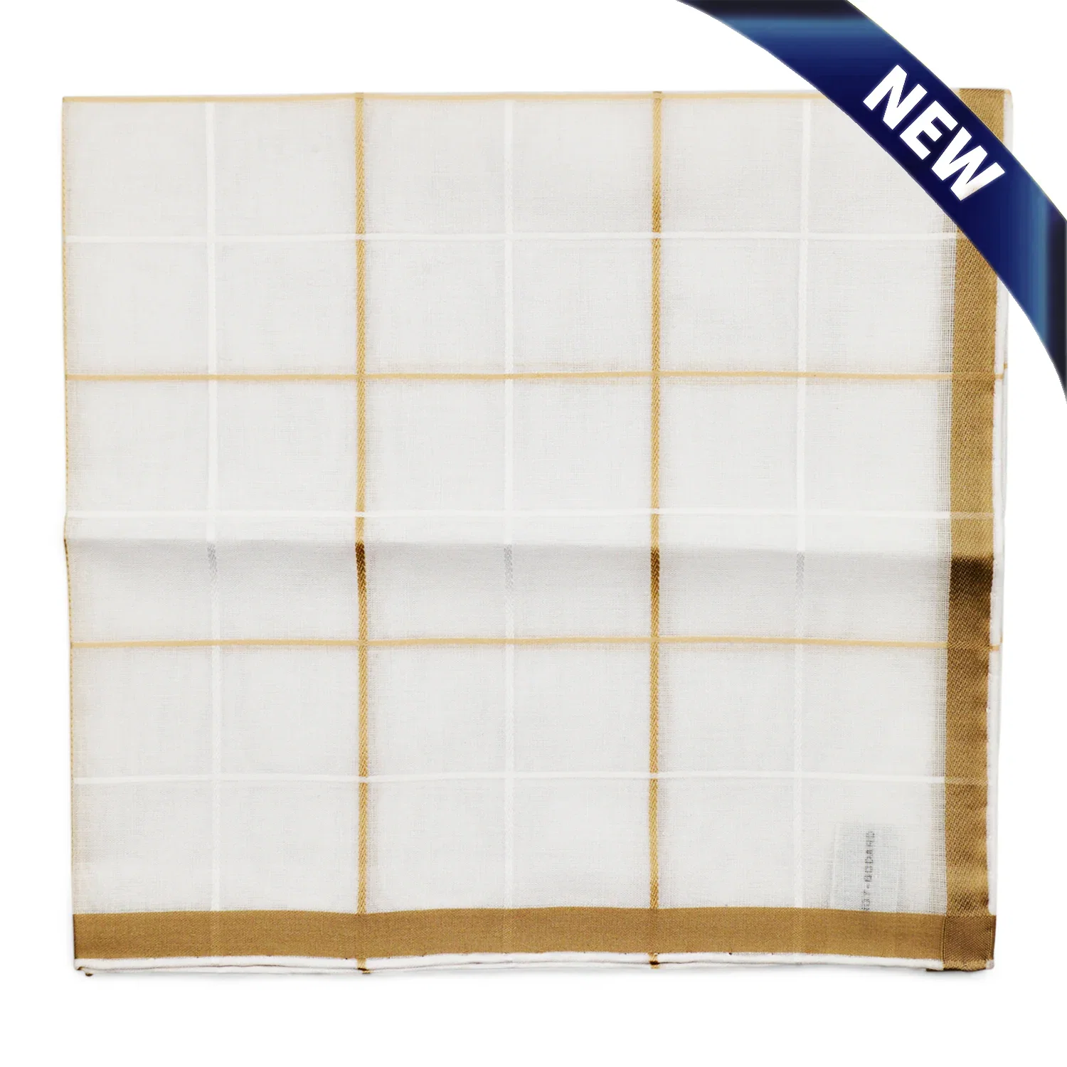 Image of Simonnot Godard Quadrille White and Ivory Satin Check 100% Cotton Pocket Square