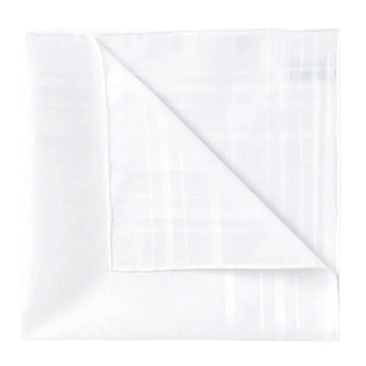 Image of Simonnot Godard White Sonate Cotton Pocket Square