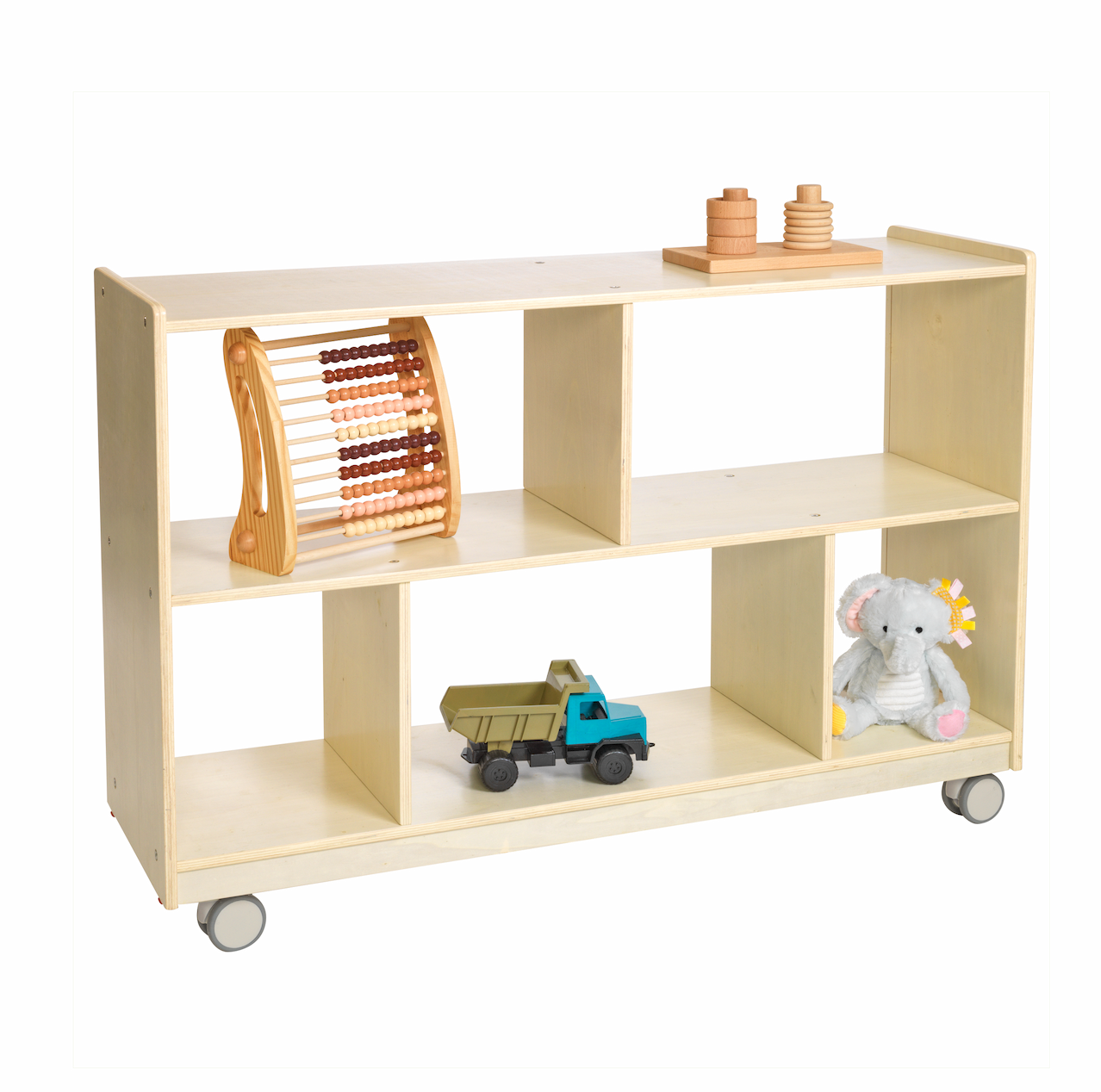 Environments® Mobile 30"H 2-Shelf Storage with Clear Back - Assembled