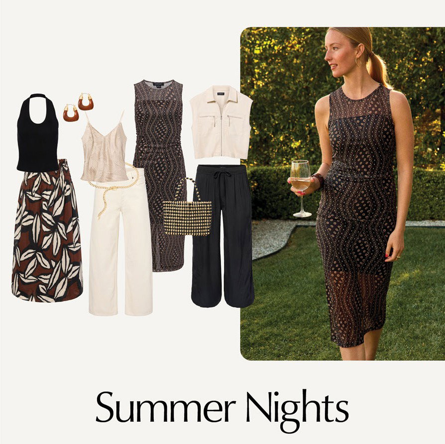 Summer Nights. Image of cutouts of themebox looks.