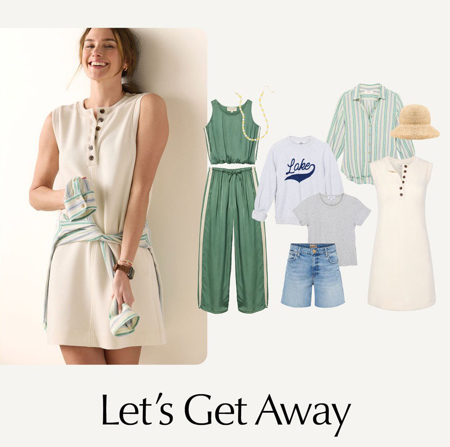 Let's Get Away. Image of cutouts of themebox looks.
