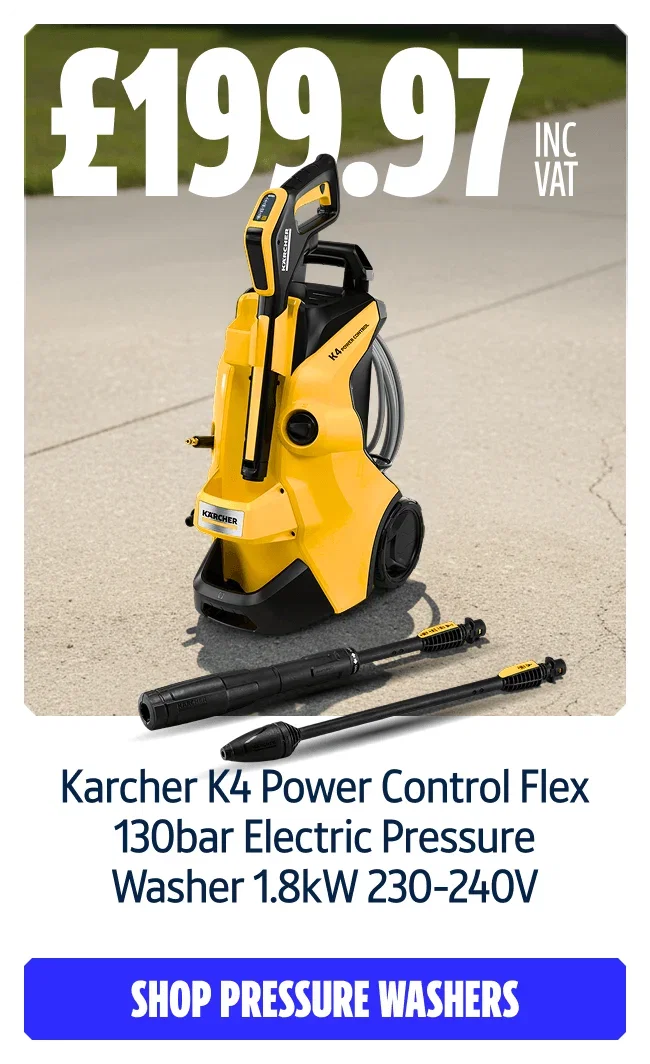 Only £199.97 inc VAT. Karcher K4 Power Control Flex 130bar Electric Pressure Washer 1.8kW 230-240V. Shop Pressure WashersScrewfix Image